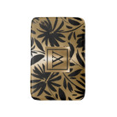 Tapis De Bain Pinceau Floral noir et or (Devant (Vertical))