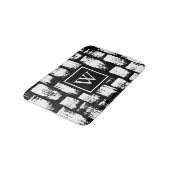 Tapis De Bain Pinceau noir et blanc Abstrait (Angle)