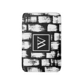 Tapis De Bain Pinceau noir et blanc Abstrait (Devant (Vertical))