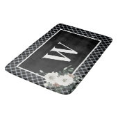 Tapis De Bain Pinceau noir et blanc de Noël rustique (Angle)