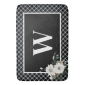 Tapis De Bain Pinceau noir et blanc de Noël rustique (devant Vertical)