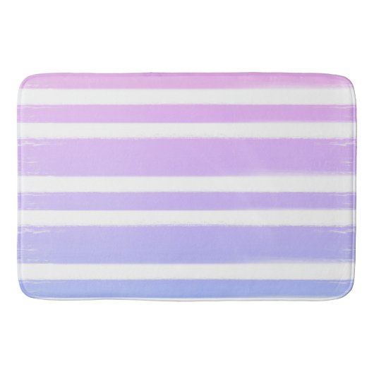 Tapis De Bain Pinceau Rose Pâle Bleu Violet  (Devant)
