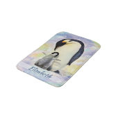 Tapis De Bain Pingouin d'empereur avec l'aquarelle de poussin de (Angle)