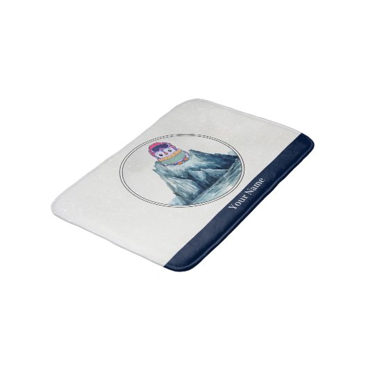 Tapis De Bain Pingouin mignon debout sur un iceberg (Angle)