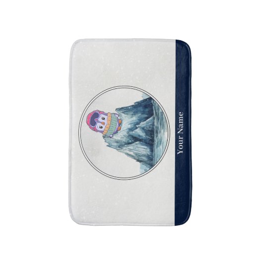 Tapis De Bain Pingouin mignon debout sur un iceberg (Devant (Vertical))