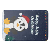 Tapis De Bain Pingouin Noël Neige Hiver Animaux Pingouins Chat (Devant)