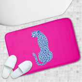 Tapis De Bain Pink & Blue Modern Jungle Cheetah Mat de bain exot