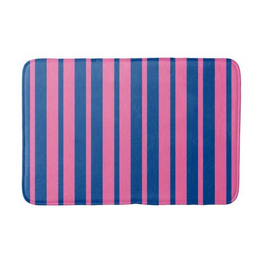 Tapis De Bain Pink Blue Stylish Stripes Pattern Design  (Devant)
