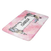 Tapis De Bain Pink Boho minimalist Ephemera ornament (Angle)
