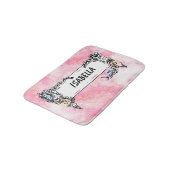 Tapis De Bain Pink Boho minimalist Ephemera ornament (Angle)