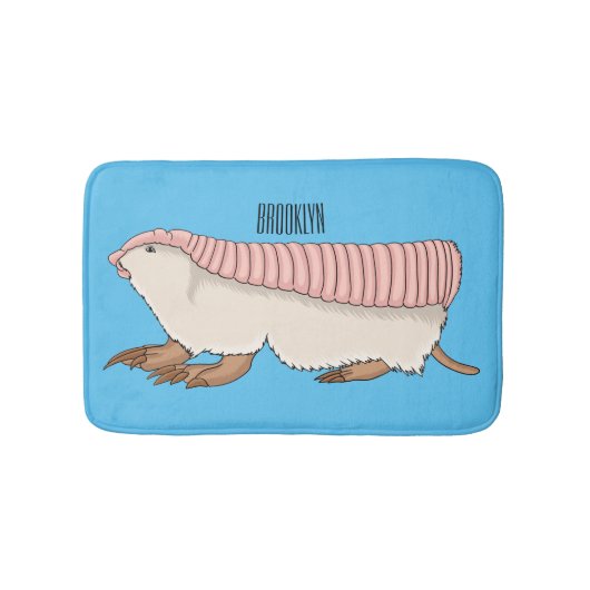 Tapis De Bain Pink fairy armadillo cartoon illustration (Devant)