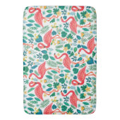 Tapis De Bain Pink Flamingos and Tropical Flowers Pattern (devant Vertical)