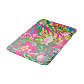 Tapis De Bain Pink Flamingos Tropical Botanical Butterfly (Angle)