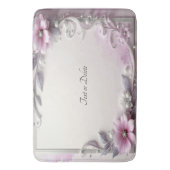 Tapis De Bain Pink Floral Frame Bath Mat (devant Vertical)