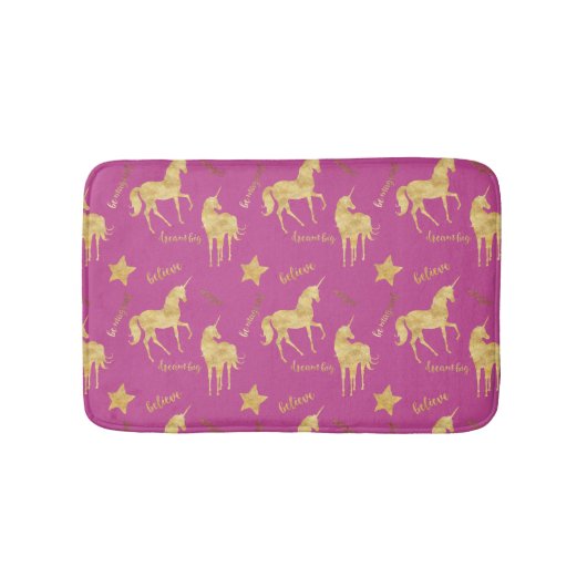Tapis De Bain Pink Gold Magical Unicorn  (Devant)