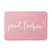 Pink Good Loin' Moderne Calligraphie Mat de bain
