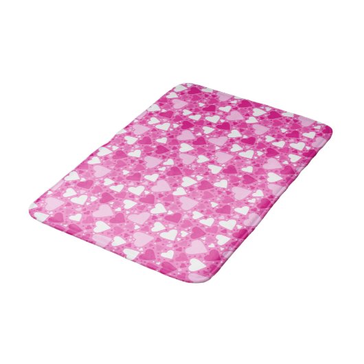 Tapis De Bain Pink Hearts Design for Breast Cancer Awareness (Angle)