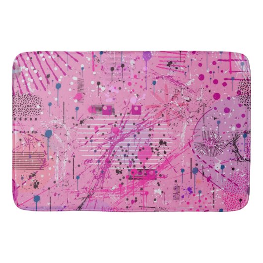 Tapis De Bain Pink Maximalist Abstract: Raspberry Sundae (Devant)
