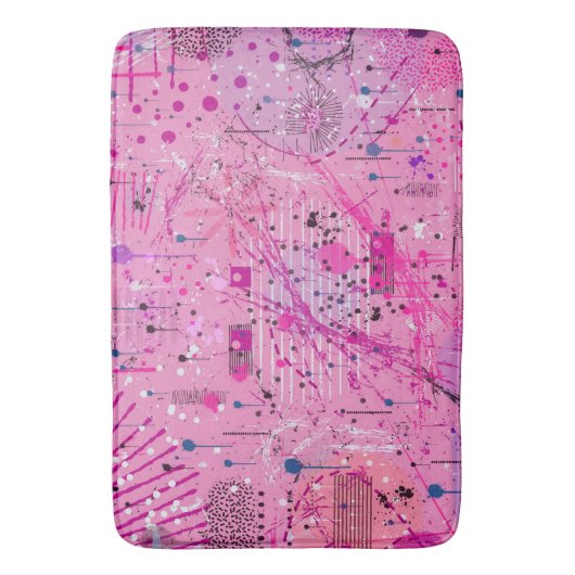 Tapis De Bain Pink Maximalist Abstract: Raspberry Sundae (devant Vertical)