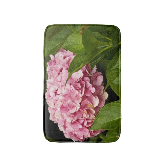 Tapis De Bain Pink Mophead Hydrangea Floral (Devant (Vertical))