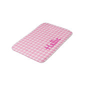 Tapis De Bain Pink Plaid Pattern Absorbent Pet Mat (Angle)