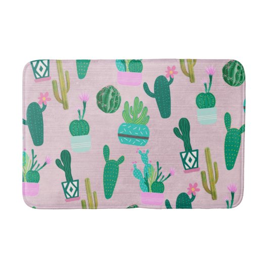 Tapis De Bain Pink Rustique Sud-Ouest Cactus Plantes (Devant)