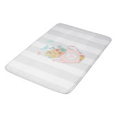 Tapis De Bain Pink Teapot with Flowers & Butterflies (Angle)