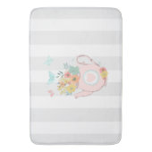 Tapis De Bain Pink Teapot with Flowers & Butterflies (devant Vertical)