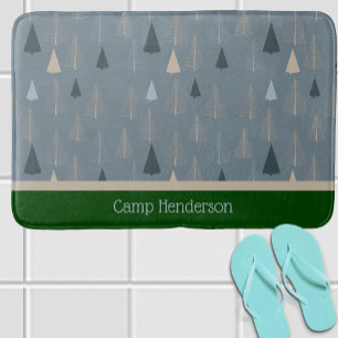 Tapis De Bain Pins primitifs sur gris