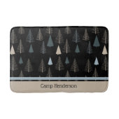 Tapis De Bain Pins primitifs sur le noir (Devant)