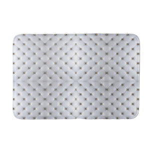 Tapis De Bain Pintuck look blanc et or élégant