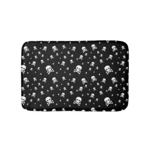 Tapis De Bain Pirate blanc sur noir