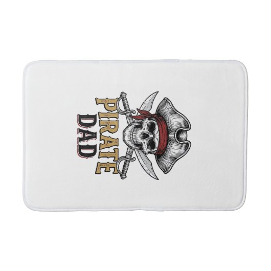 Tapis De Bain Pirate Dad Skull Sword Vintage Engraving Shirt_1 (Devant)
