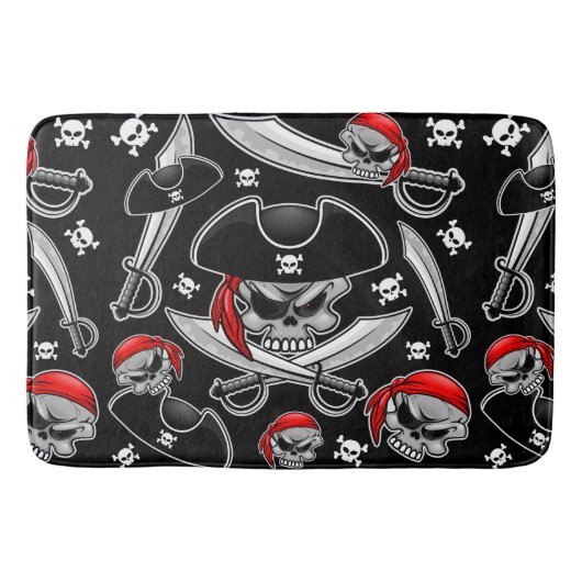 Tapis De Bain Pirate Skull avec Sabres croisés (Devant)