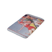 Tapis De Bain Piscine Fête Nage Vintage Été (Angle)