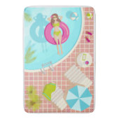 Tapis De Bain Piscine fille en bikini plage d'été (devant Vertical)