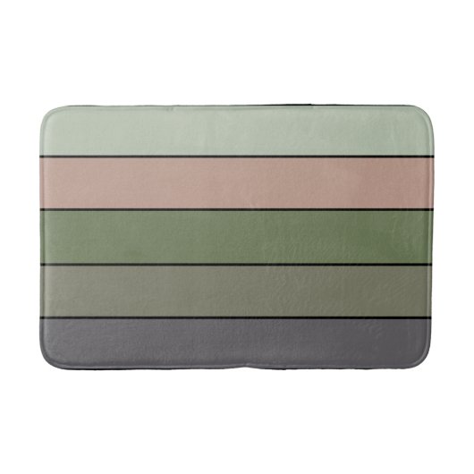 Tapis De Bain Pistachio Coquille verte Pêche pourpre rayures (Devant)