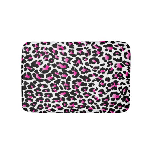 Tapis De Bain PixDezines couleur léopard rose/DO-IT-YOURSELF arr (Devant)