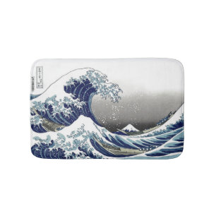 Tapis De Bain PixDezines Vintage, Grande Vague, Hokusai 葛飾北斎の神奈川