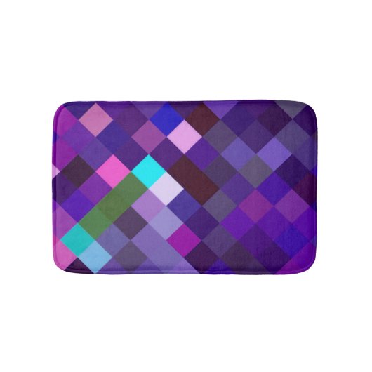 Tapis De Bain Pixelated Pattern - Purple (Devant)
