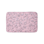 Tapis De Bain Placers de perles blanches roses sur velours rose (Devant)