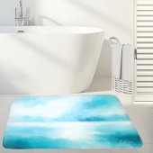 Tapis De Bain Plage Abstraite bleu turquoise