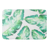 Tapis De Bain Plage Blanc & Vert Tropical Palm Feuille Chic (Devant)