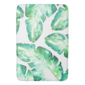 Tapis De Bain Plage Blanc & Vert Tropical Palm Feuille Chic (devant Vertical)