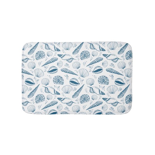 Tapis De Bain Plage bleu de coquillages (Devant)