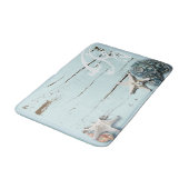 Tapis De Bain Plage côtière bois aqua bleu étoile coquillages (Angle)