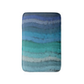 Tapis De Bain Plage Côtière Vagues salées sur Noir (Devant (Vertical))