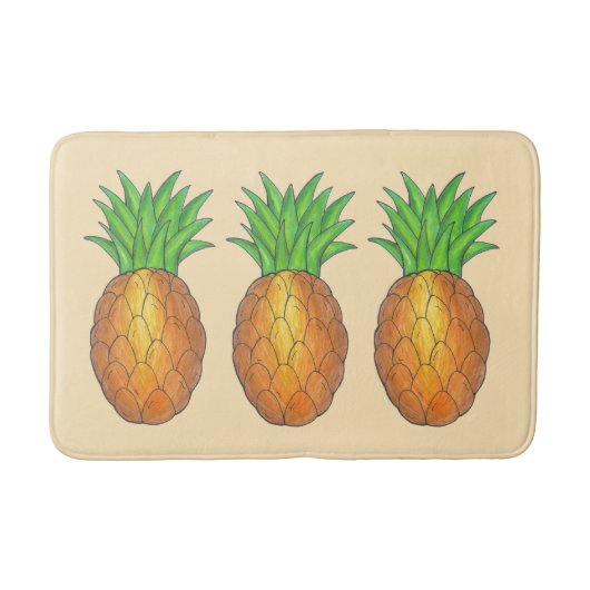 Tapis De Bain Plage d'ananas tropicale Hawaiian Island Imprimer (Devant)