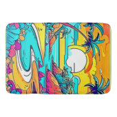 Tapis De Bain Plage de coucher de soleil tropicale animée (Devant)