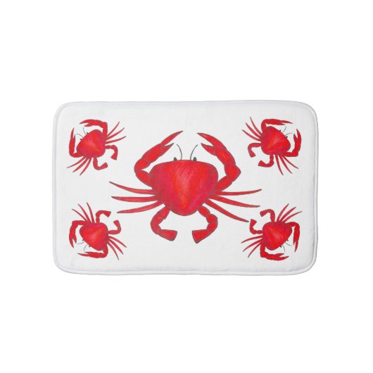 Tapis De Bain Plage de crustacés du Maryland Rouge (Devant)